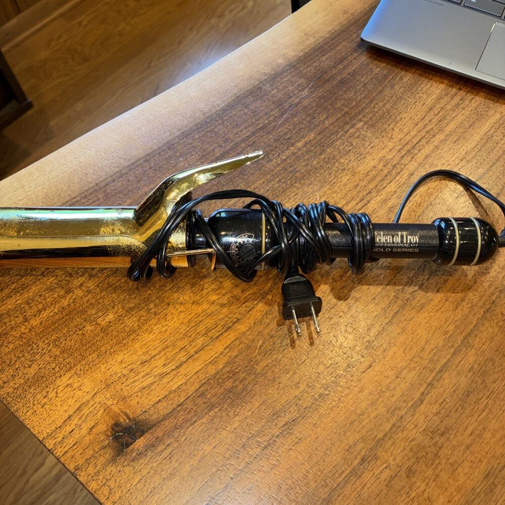 Helen Of Troy Model 1006 Gold Plated Professional‎ Series Curling Iron High Heat